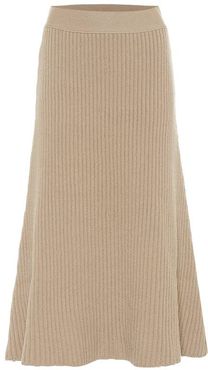 Wool-blend midi skirt