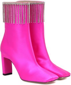 Isa embellished satin ankle boots