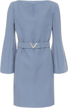 belted wool and silk minidress
