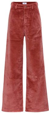 High-rise wide-leg corduroy pants