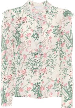 Floral silk crÃªpe de chine blouse