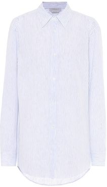Reyes striped cotton and linen shirt