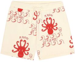 Octopus cotton-jersey shorts