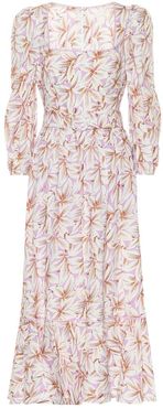 Ella floral linen-blend midi dress
