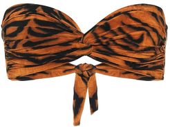 Exclusive to Mytheresa â Johnny D tiger-print bandeau bikini top