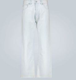 Bleached straight-leg jeans
