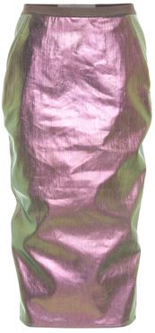 Soft Pilar metallic denim skirt