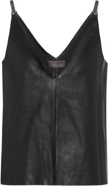 Salome leather camisole