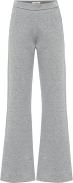 Cotton-blend flared pants