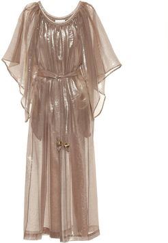 Angel Sleeve lamÃ© maxi dress