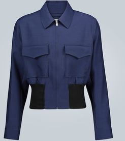 Wool and silk-blend blouson jacket