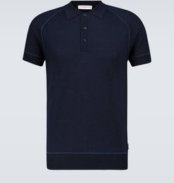 Milburn merino and silk polo shirt