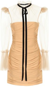 Jonah silk-georgette and tulle minidress