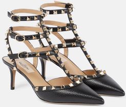 Rockstud leather pumps