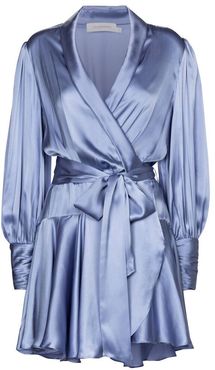 Silk satin wrap dress