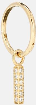 18kt gold single hoop earring with diamonds