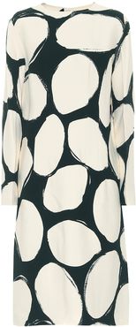 Printed crÃªpe midi dress