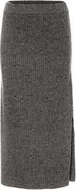 High-rise wool-blend skirt