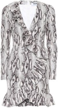 Faux snakeskin minidress