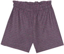 Checked stretch cotton-blend shorts