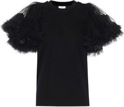 Cotton and tulle top