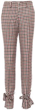 Checked wool skinny pants