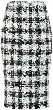 Checked tweed pencil skirt