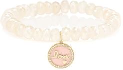 Love Tableau beaded bracelet with 14kt yellow gold and diamond charm