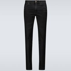 Skinny-fit coated jeans