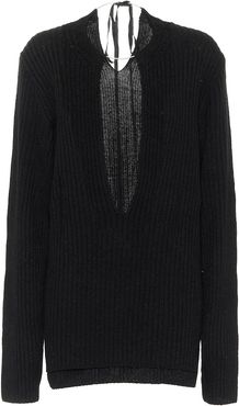 Ribbed knit wool sweater