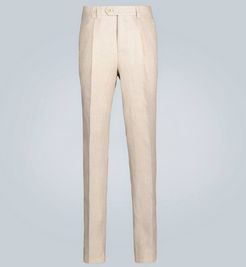 Straight-fit linen pants