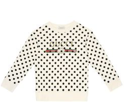 Polka-dot cotton sweatshirt