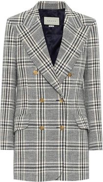 Checked wool-blend jacket