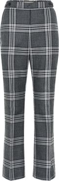 High-rise straight wool pants