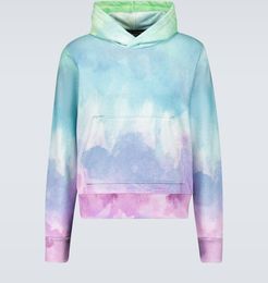 Watercolor printed hooded sweatshirt