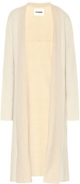Stretch wool and cashmere longline cardigan