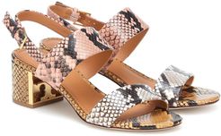 Gigi snake-effect leather sandals