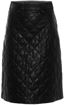 Quilted leather pencil skirt