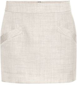 Linen-blend miniskirt