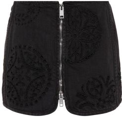 Rilzen embroidered denim miniskirt