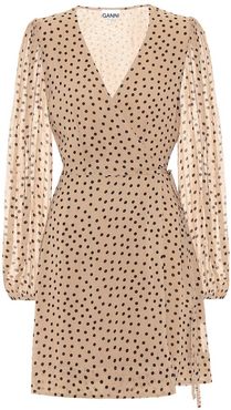 Polka-dot wrap minidress