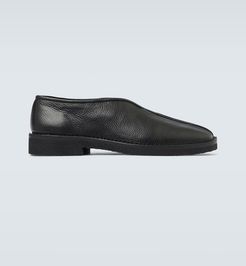 Grained leather slip-on shoes