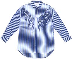 Striped cotton-blend shirt