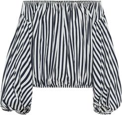 Andros striped stretch-poplin top