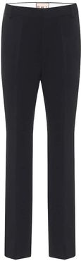 High-rise straight cropped pants