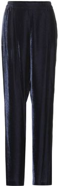 Velvet wide-leg pants