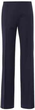 Mid-rise wide-leg wool-blend pants