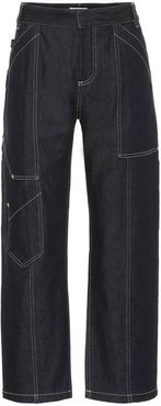 High-rise cropped jeans