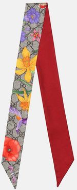 GG Flora silk neck tie