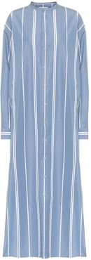 Striped cotton maxi shirt dress
